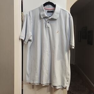 Men's Nautica Baby Blue Striped Polo - XL (PP5)